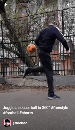 Juggling a soccer ball in 360 degrees