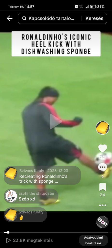 Recreating Ronaldinho's trick with sponge